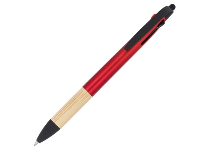 3-kleuren pen met bamboe grip